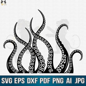 Puede incluir: Ilustración en blanco y negro de un conjunto de tentáculos de pulpo con un patrón en espiral. Los tentáculos son gruesos y tienen una superficie texturizada.