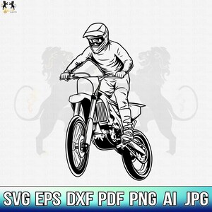 Motocross Biker Svg, Motocross Svg, Motorcycle Svg, Biker Svg, Dirt Bike Svg, Motocross Clipart, Motocross Cricut Vector Cutfile Printable