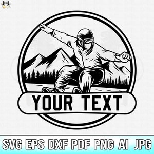Snowboard Svg, Snowboard Name Frame Svg, Snowboarding Svg, Snowboard Clipart, Snowboard Cricut, Snowboard Cutfile, Snowboard Printable Png