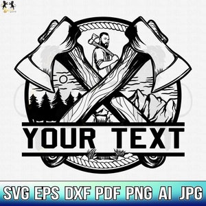 Bûcheron Svg, Bûcheron Svg, Monogramme de bois, Bois Svg, Exploitation forestière Svg, Bûcheron Clipart, Hache Svg, Bûcheron Cricut, Bûcheron Papa Svg Png Dxf