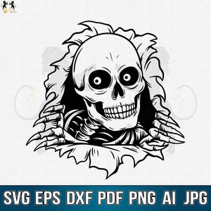 Skull in the Wall SVG, Skull and Roses SVG, Skull SVG, Skull and Roses ...