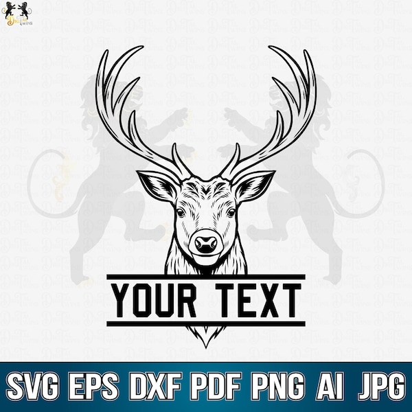 Deer Name Svg, Deer Head Svg, Deer Face Svg,  Deer Flower Svg, Deer Clipart, Deer Cricut, Deer Cut file, Deer Shirt, Deer Vector,Hunting SVG