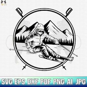 Skiing Svg, Skiing Name Frame Svg, Ski Svg, Ski Name Frame Svg, Ski Clipart, Ski Cricut, Ski Cutfile, Ski Printable Png, Winter sport Svg
