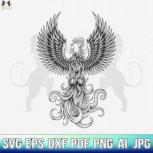 Phoenix Svg, Clipart Phoenix, Phoenix Cricut, Phoenix ailes Svg, Phoenix Cutfile, vecteur Phoenix, Phoenix oiseau Svg, Firebirds Svg Png Dxf