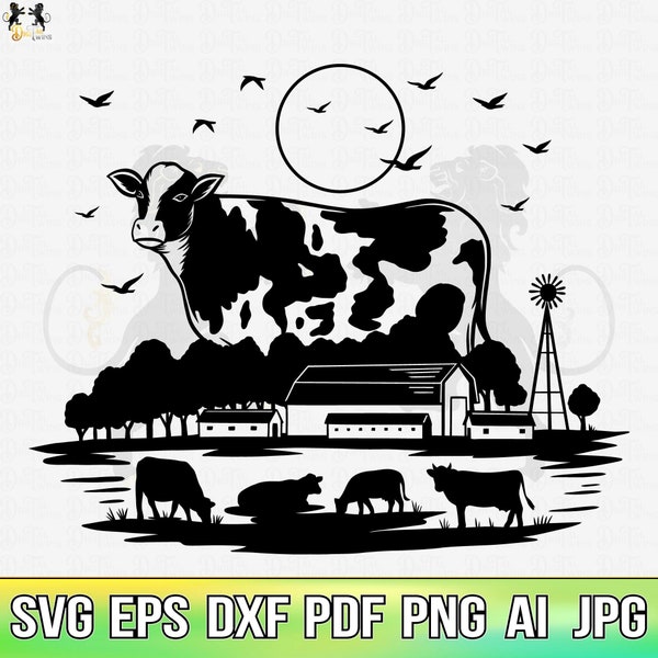 Vache svg, vache courante svg, vache clipart, vache vectorielle, vache cricut, vache laitière svg, chemise de vache, vache lover svg, tête de vache svg, vache highland svg png