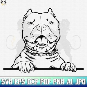 Pitbull Svg, American Pit Bull Svg, Pitbull Clipart, Pitbull Vector, Pitbull Cricut, Dog Paw Svg, Pitbull Cut File, Dog Svg Pitbull Peeking