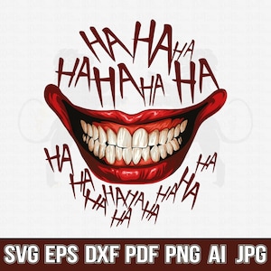 Joker Smile SVG, Clown Smile SVG, Joker Smile Shirt, Joker Smile Mask, Scary Smile SVG, Joker Smile Vector, Joker Svg, Clown Laughing Svg