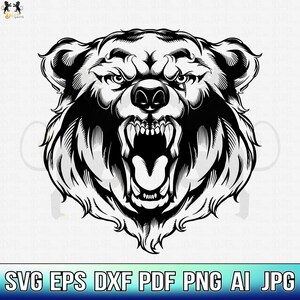 Bear Face Svg, Bear Svg, Bear Clipart, Bear Vector, Bear Cricut, Grizzly Svg, Bear Shirt, Bear Lover Svg, Bear Head Svg,Rustic Svg Printable
