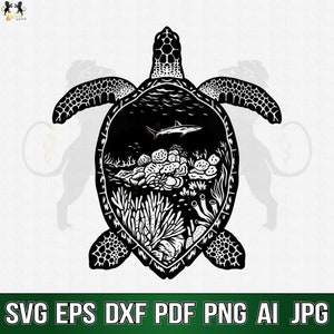 Schildkröte Svg, Meeresschildkröte Svg, Schildkröte Clipart, Meeresschildkröte Png, Schildkröte Cut Datei, Schildkröte Cricut, Coral Reef Svg, Ocean Svg