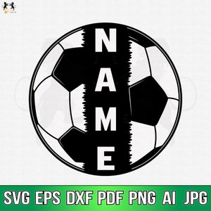 Soccer Svg, Soccer Name Frame Svg, Soccer Ball Svg, Soccer Clipart, Soccer Cricut, Soccer Vector, Soccer Cut File, Soccer Monogram Svg PNG