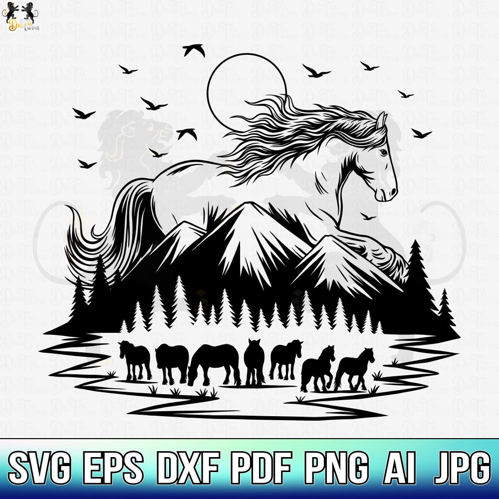 Horse Vector, Horse Shirt, Horse Clipart, Horse Lover Svg Horse Head Svg Rustic Svg, Running Horse Svg, Horse Cricut,Horse Svg, Mustang Svg Livingmall