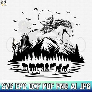 Horse Svg, Running Horse Svg, Horse Clipart, Horse Vector, Horse Cricut, Mustang Svg, Horse Shirt, Horse Lover Svg Horse Head Svg Rustic svg