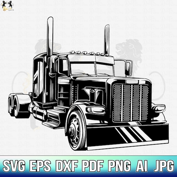 Semi Truck Svg, Semi Truck Clipart, Semi Truck Cricut, Semi Truck Cutfile, Semi Truck Shirt, Semi Trailer Svg, US Trucker Svg Truck Driver
