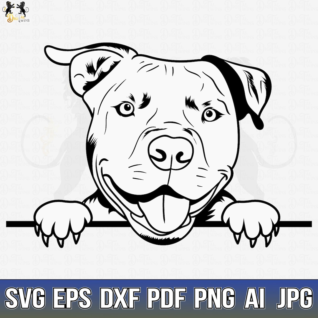 Pitbull Svg, American Pit Bull Svg, Pitbull Clipart, Pitbull Vector