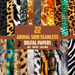 Padrões de animais sem costura, papéis digitais de animais, texturas de pele de animais, fundo de pele de animais, textura de pele de animais, clipart de impressão de pele de animais