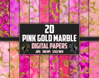 Pink Gold Marble Digital Paper, Marble Seamless Patterns, Marble Texture, Marble Background, Marble Digital Paper, Marble Print Gold foil