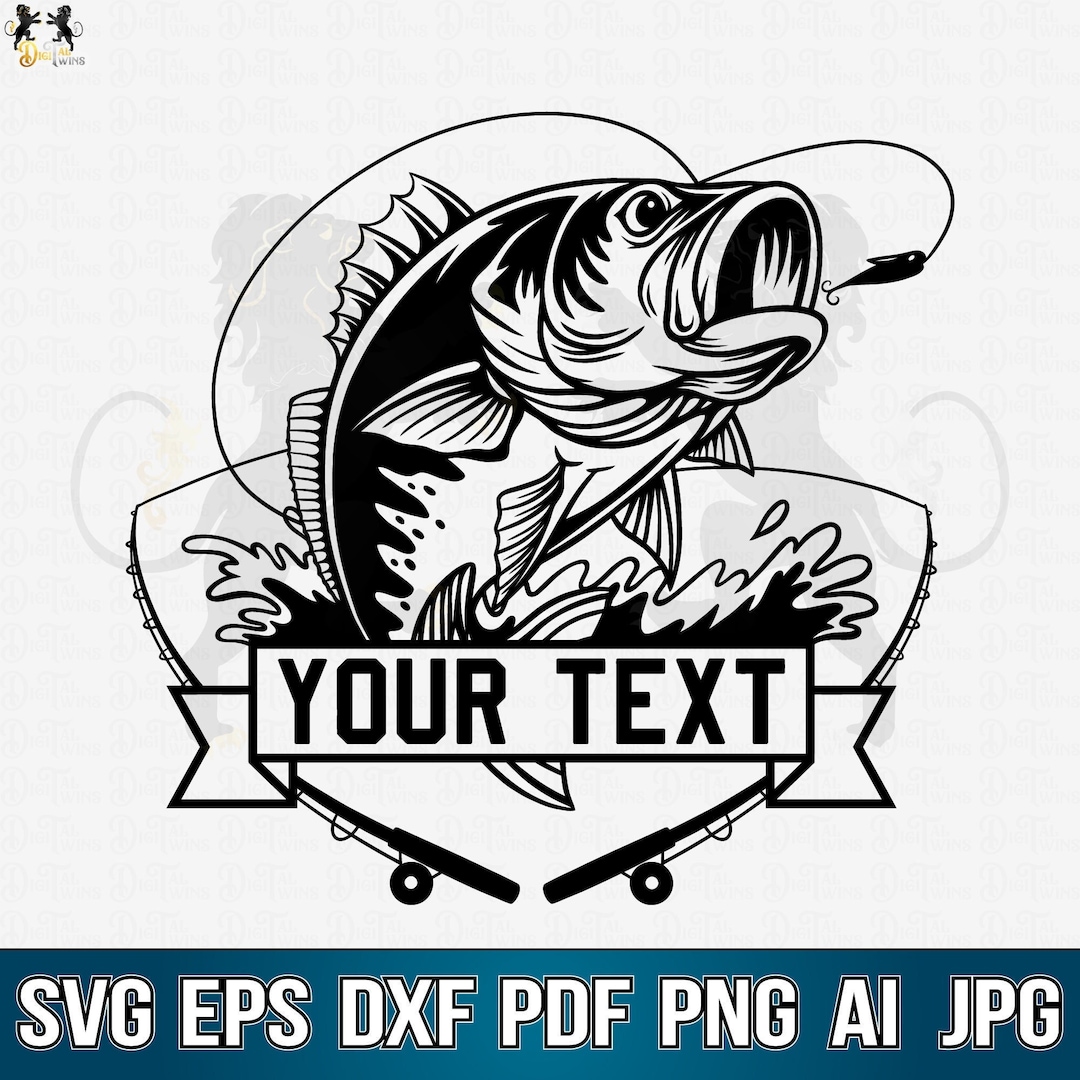 Bass Fishing Name Svg, Fishing Svg, Bass Fish Svg, Bass Clipart, Bass