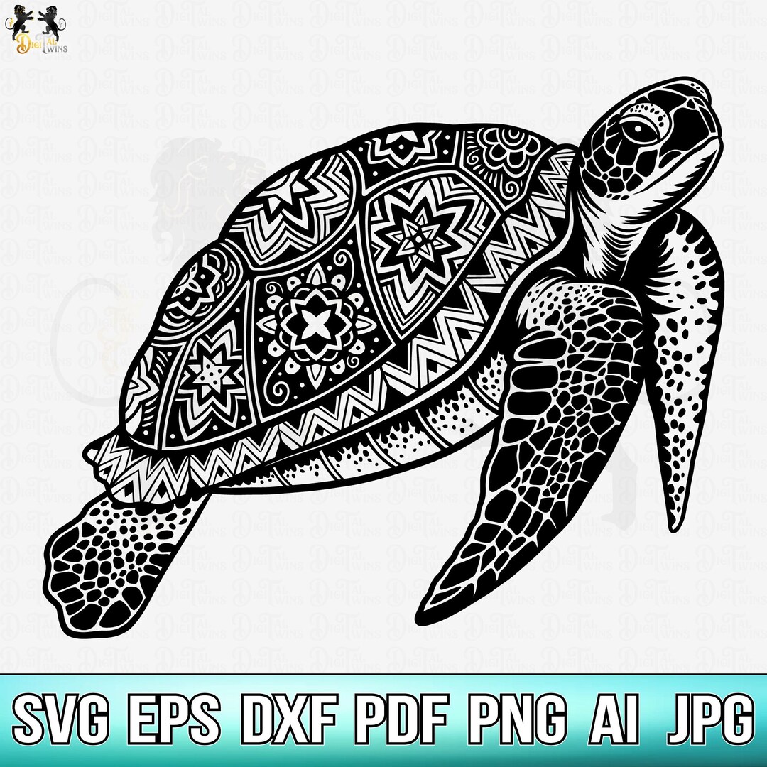 Turtle Mandala Svg, Turtle Svg, Mandala Svg, Sea Turtle Svg