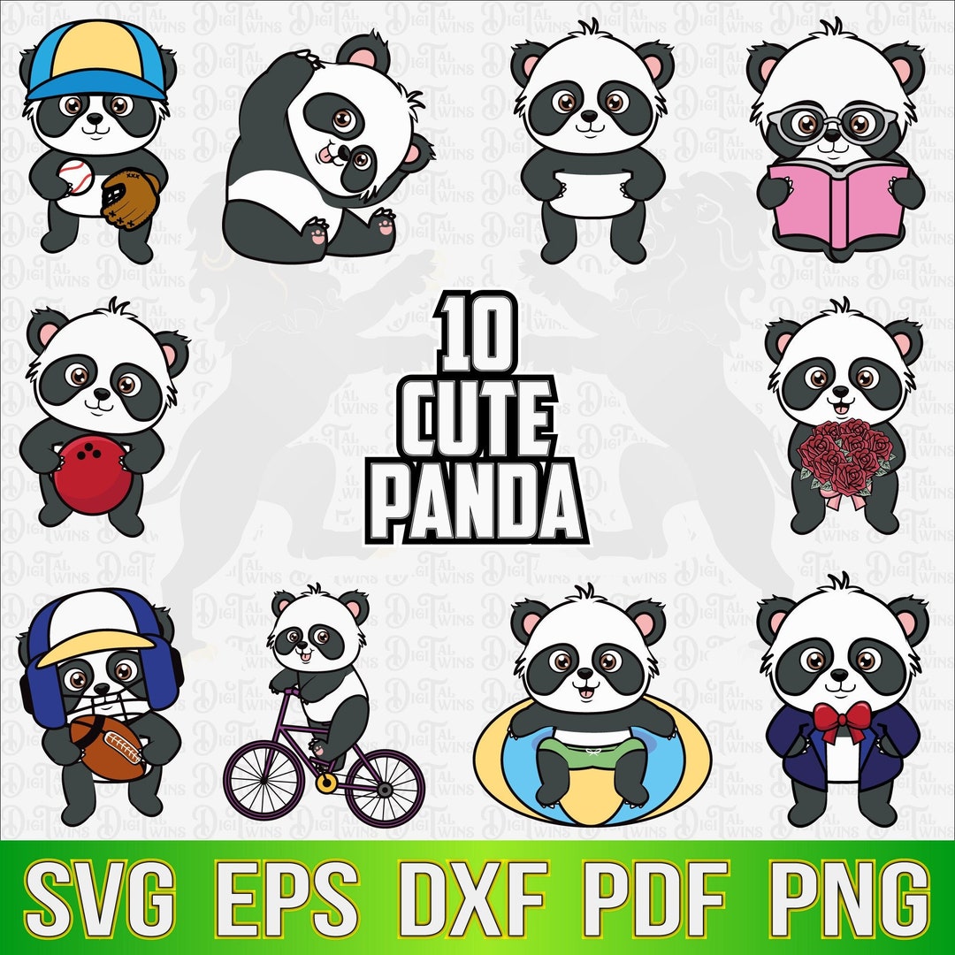 Panda Svg, Panda Clipart, Panda Vector, Panda Cut File, Panda Cricut ...