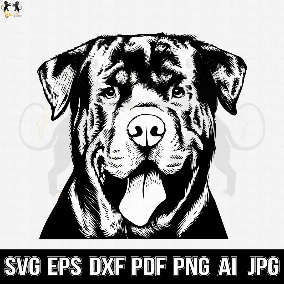 Rottweiler Svg, Rotty Svg, Rottweiler Vector. Rottweiler Clipart ...