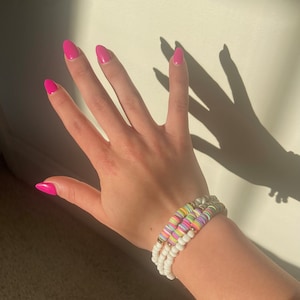 preppy clay bead bracelet | waterproof | clay bead bracelet| summer bracelet | jewelry