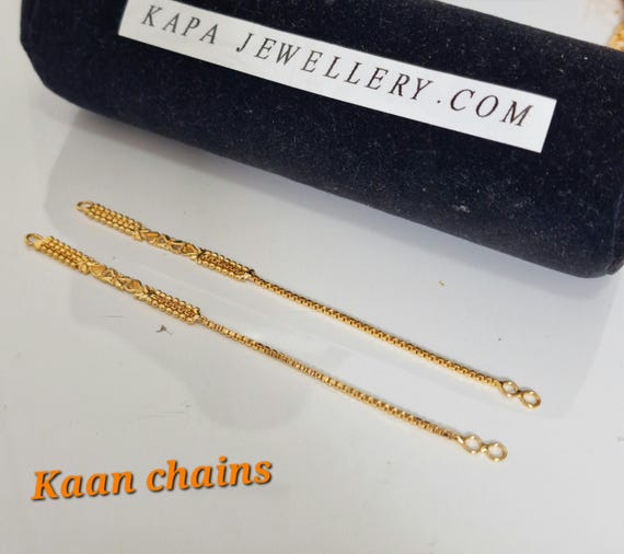 Indian Gold Kaan Kaan Chain Ear Chain/ Sahare /pearl Kaan Chain