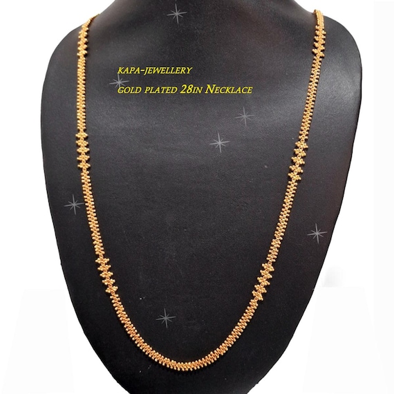 22k Placcato Oro Collana Set Indiano Orecchini Catena - Foto 3