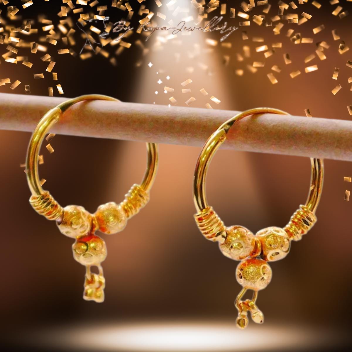 Kapa 24mm Gold-plated Hoop Designer Earrings Made by Kapa