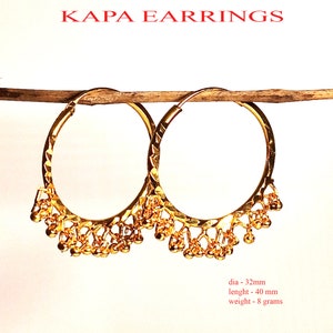 Kapa 32mm gold-plated Hoop designer Earrings made by kapa jewellery