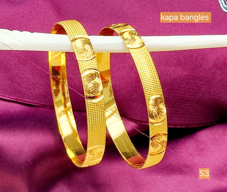 Kapa Indian Gold Plated Bangles Bracelets Real Looking - Etsy