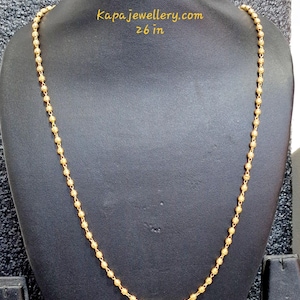 kapa Indian gold chain gold plated Necklace long 26 in mala with Pendant