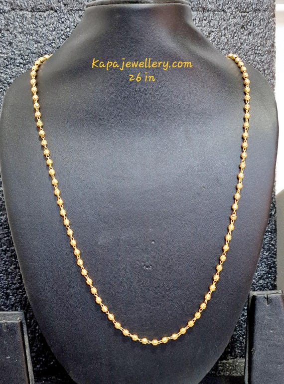Collana Lunga Indiana Placcata Oro 22k | Gioiello Moda Donna Catena 24 Pollici