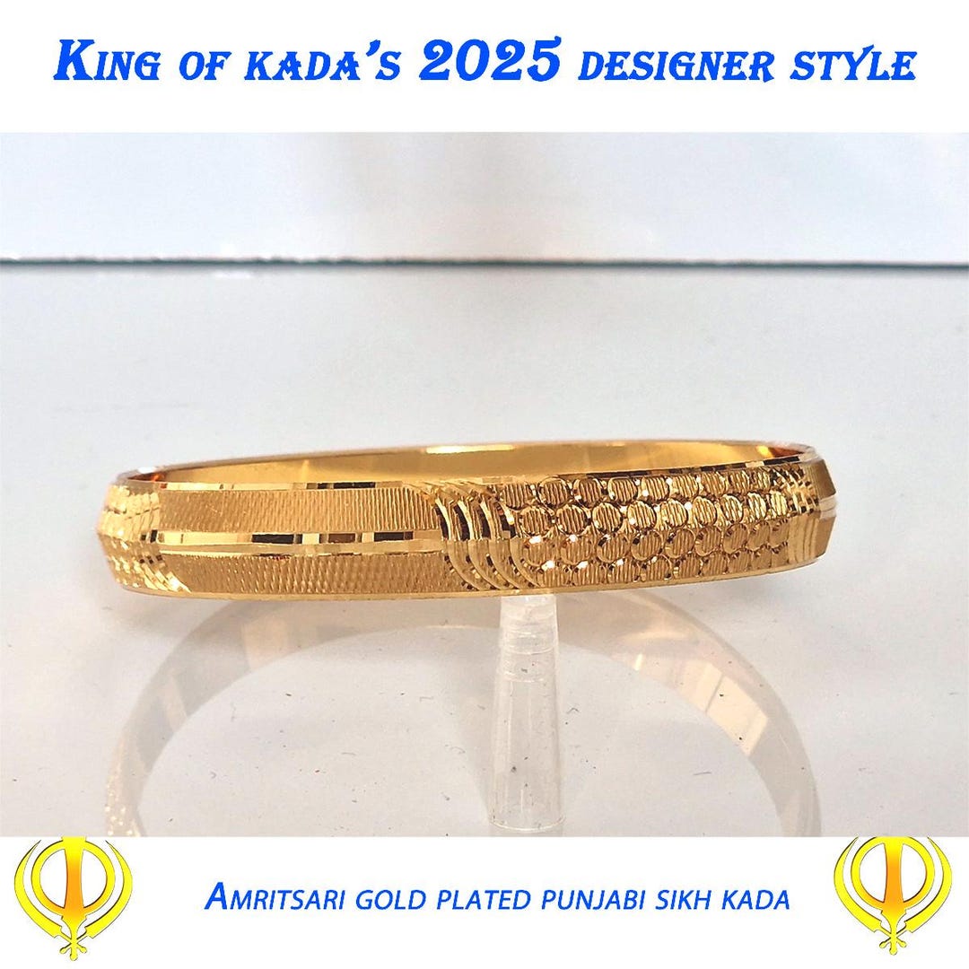 Kara Bangle Gold/silver Plated Etched Design Sikh Punjabi Kada/kara/bangle/bracelet ...
