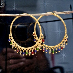 Kapa Large Gold Plated Hoop 45 mm Large Earrings