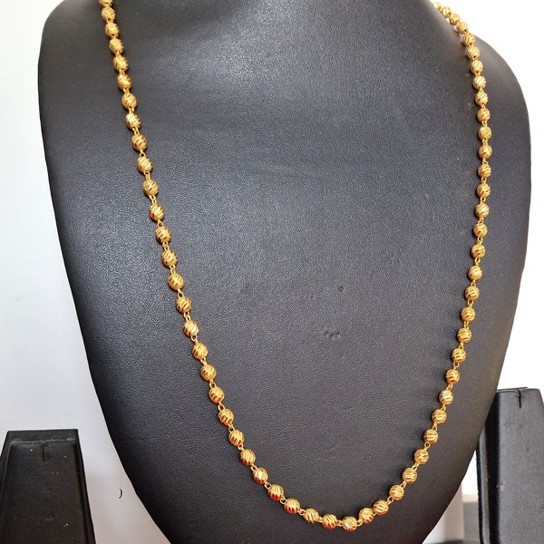 Indische Goldkette vergoldet lang 62cm Mala