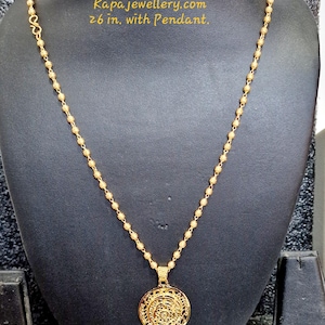 premium kapa Indian gold chain gold plated Necklace long 26 in mala with Pendant