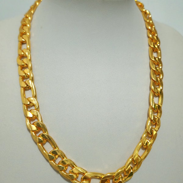 Mens thick MR T style gold plated chain 20 in