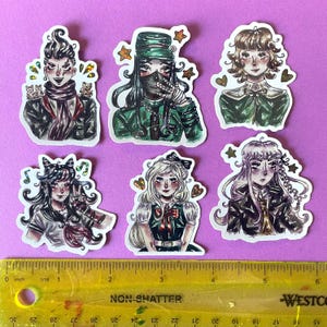 Pegatinas de acuarela con purpurina de personajes de Danganronpa imagen 2