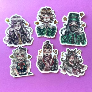 Pegatinas de acuarela con purpurina de personajes de Danganronpa imagen 1