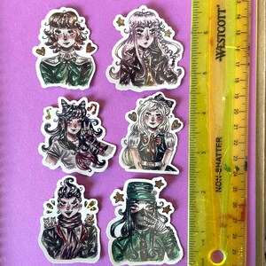 Pegatinas de acuarela con purpurina de personajes de Danganronpa imagen 3