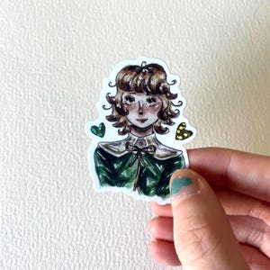 Pegatinas de acuarela con purpurina de personajes de Danganronpa chihiro fujisaki