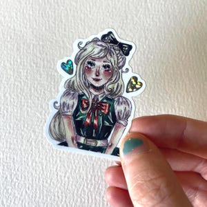 Pegatinas de acuarela con purpurina de personajes de Danganronpa sonia nevermind