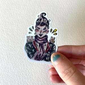 Pegatinas de acuarela con purpurina de personajes de Danganronpa gundham tanaka
