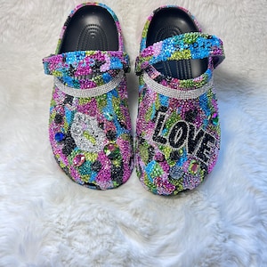 Rainbow Bling Crocs