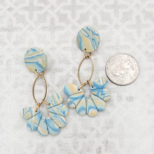 Beach Inspired Earrings, Polymer Clay Earrings, Long Clay Earrings, Summer Gift for Her