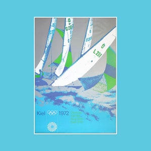 Poster di vela vintage 1972 - Sailor Gift For Designer - Giochi Olimpici di Monaco - A0 Paper