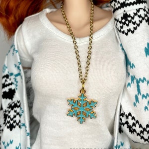 Smart Doll Accessories- Gold Winter Snowflake Necklaces