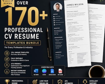 Over 170 ATS-friendly resume templates for Word, Pages, and Google Docs; ATS resume templates; minimalist resumes; simple resumes; basic resumes