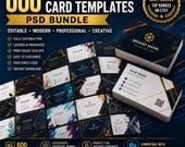 600+ Business Card Templates PSD Bundle Editable Business Cards, Modern Visiting Card Designs, Creative Business Card Pack, Instant Download