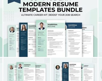 50 ATS Friendly Resume Template Word, Pages, Google Docs Modern Clean, Easy to edit, Instant Download | Professional ATS Resume CV Template